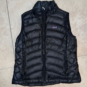 black Patagonia puffer vest